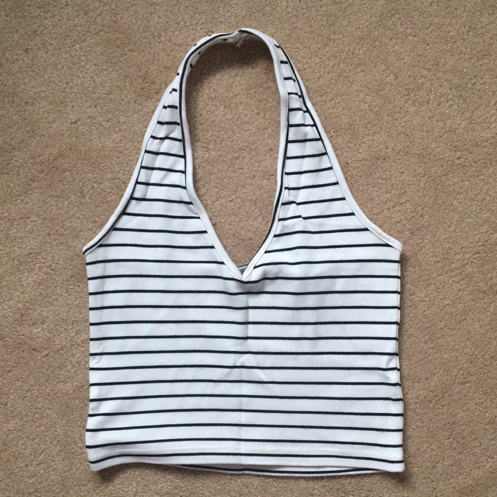 Brandy Melville | Black & white, halter crop top